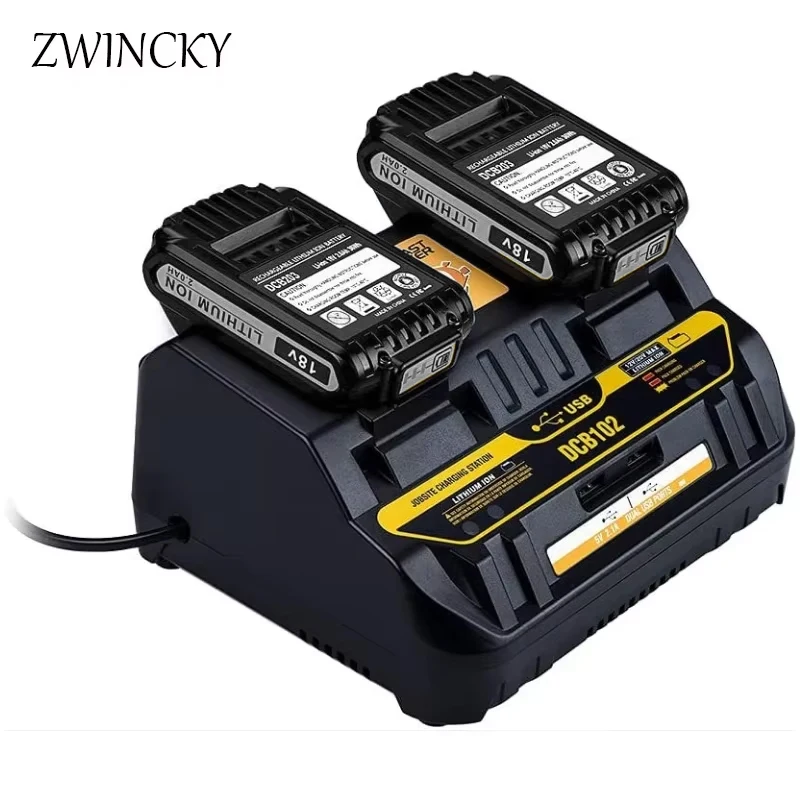 Зарядное устройство ZWINCKY DCB102 Rapid с 2 разъемами, ток зарядки 4А, USB 2A, DCB200, DCB140 для Dewalt, зарядное устройство для литиевых аккумуляторов 14,4В 18В
Зарядное устройство ZWINCKY DCB102 Rapid с 2 разъемами, ток зарядки 4А, USB 2A, DCB200, DCB140 для Dewalt, зарядное устройство для литиевых аккумуляторов 14,4В 18В