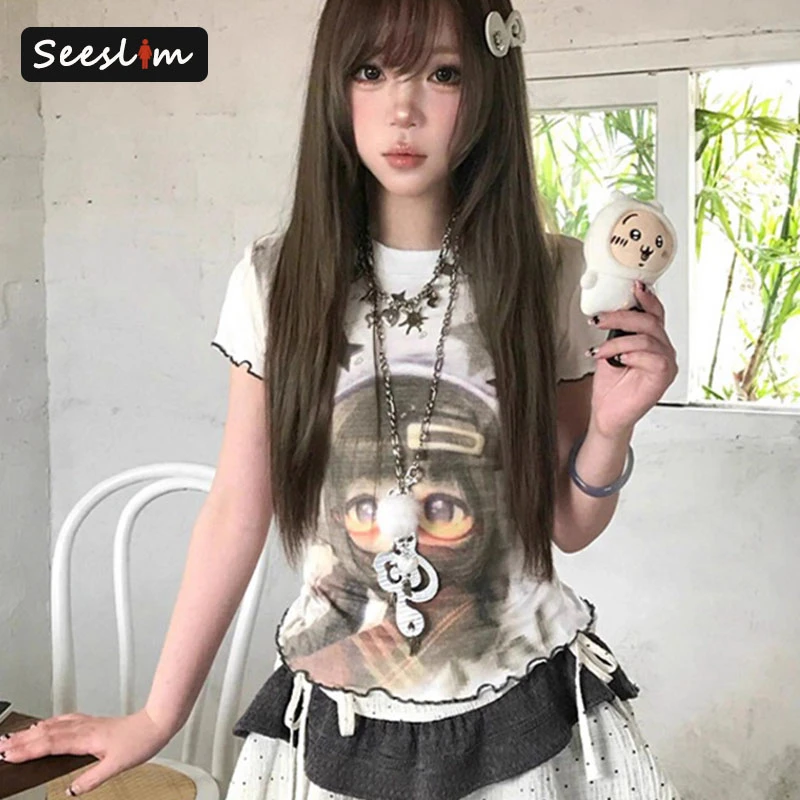 Seeslim Hotsweet Kawaii Graphic T Shirts Woman Clothes Short Sleeve Japan Style 2000s Clothes Y2k Tees Female Clothing T-shirt
Seeslim Hotsweet Kawaii Graphic T Shirts Woman Clothes Short Sleeve Japan Style 2000s Clothes Y2k Tees Female Clothing T-shirt
