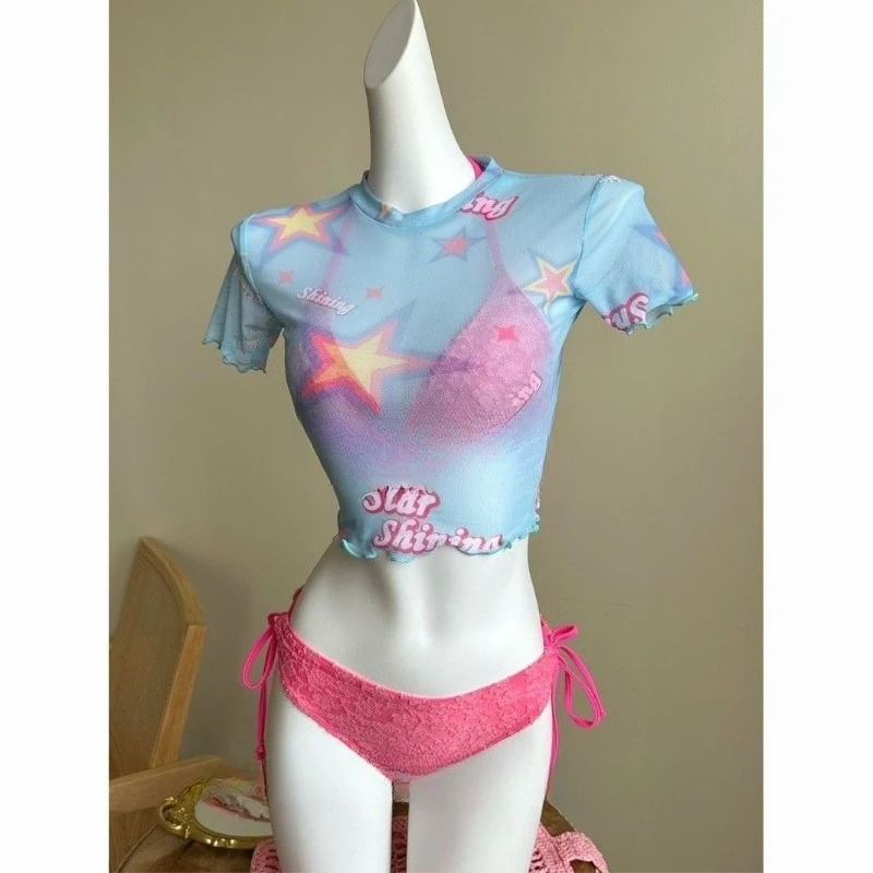 American Sweet Bikini Halter Neck Swimsuit Fresh and Cute Style Bikini Set Three-piece Triangle Swimsuit Hot Girls Swimwears
American Sweet Bikini Halter Neck Swimsuit Fresh and Cute Style Bikini Set Three-piece Triangle Swimsuit Hot Girls Swimwears