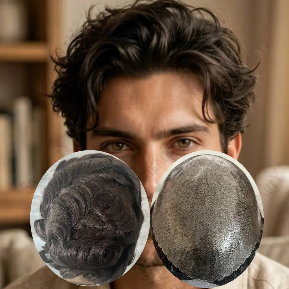 Men's Undetectable Natural Hairline Thin Skin PU Capillary Prosthesis Dark Brown 1b80 Gray Black Durable Human Hair Toupeek
Men's Undetectable Natural Hairline Thin Skin PU Capillary Prosthesis Dark Brown 1b80 Gray Black Durable Human Hair Toupeek