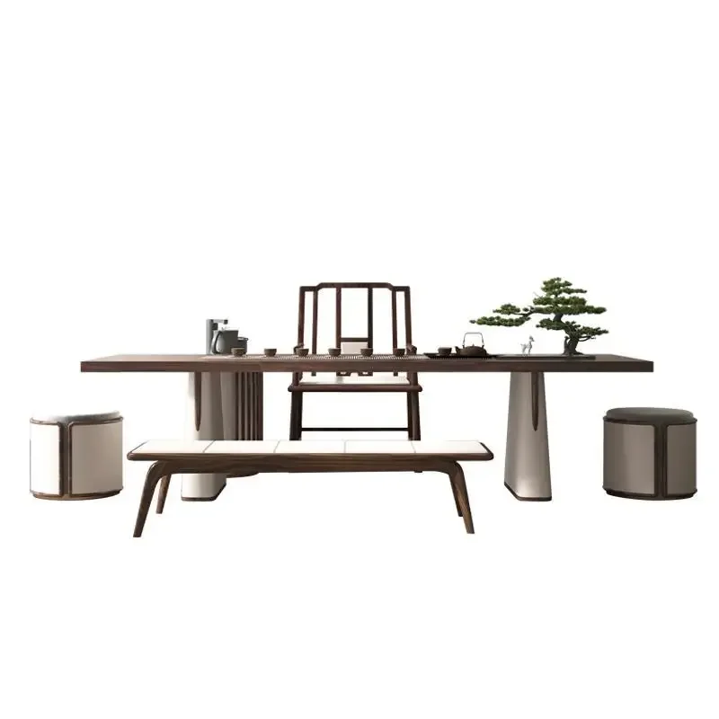 New Chinese black walnut living room hospitality tea table, office negotiation tea table and chair combination, wood wax
New Chinese black walnut living room hospitality tea table, office negotiation tea table and chair combination, wood wax