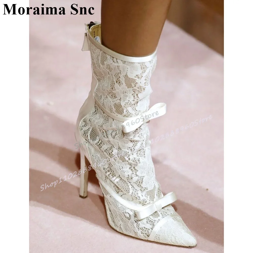 Elegant Mid Calf White Lace Bowknot Boots Thin High Heel Women Shoes Back Zipper Pointed Toe 2025 Fashion Zapatos Para Mujere
Elegant Mid Calf White Lace Bowknot Boots Thin High Heel Women Shoes Back Zipper Pointed Toe 2025 Fashion Zapatos Para Mujere