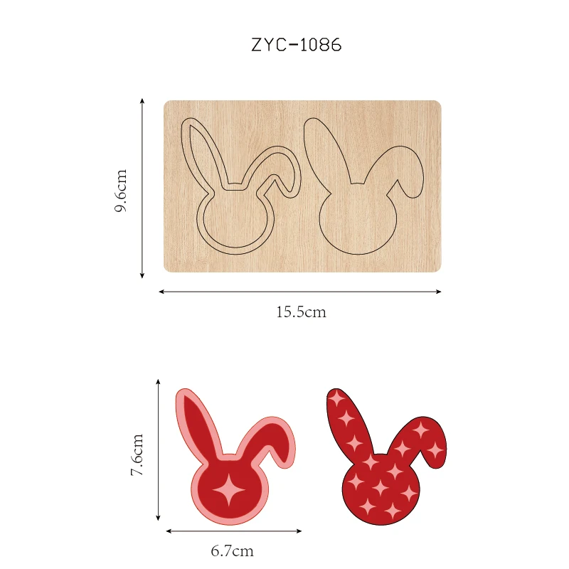 Wooden Rabbit Ear Swinging Music Cutting Mold, Suitable for Die Cutting Machines, ZYC-1086
Wooden Rabbit Ear Swinging Music Cutting Mold, Suitable for Die Cutting Machines, ZYC-1086