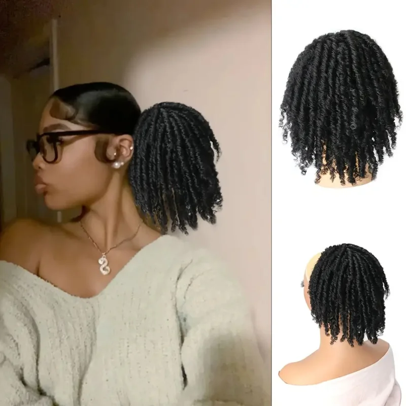 Универсальные наращивание волос с дредами и хвостиком для женщин — короткая афро-кудрявая синтетическая прическа с завязкой,
Универсальные наращивание волос с дредами и хвостиком для женщин — короткая афро-кудрявая синтетическая прическа с завязкой,