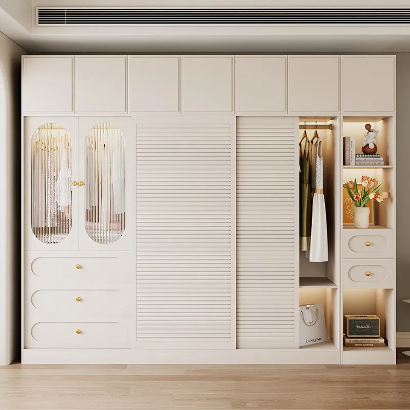 Sliding door wardrobe bedroom home space saving cream white modern minimalist wardrobe
Sliding door wardrobe bedroom home space saving cream white modern minimalist wardrobe