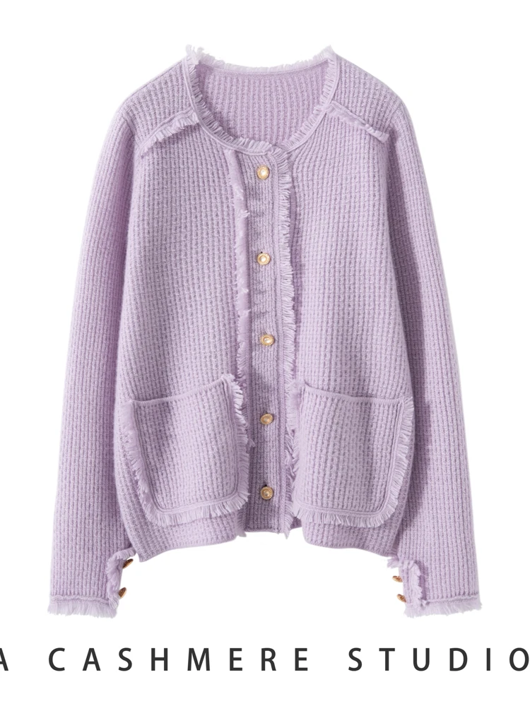 Luxry Women's 100% Cashmere Cardigan O-Neck Tassel Sweater Coat Soft Thick Warm Knitwear Autumn Winter Fashion Jacket Tops
Luxry Women's 100% Cashmere Cardigan O-Neck Tassel Sweater Coat Soft Thick Warm Knitwear Autumn Winter Fashion Jacket Tops