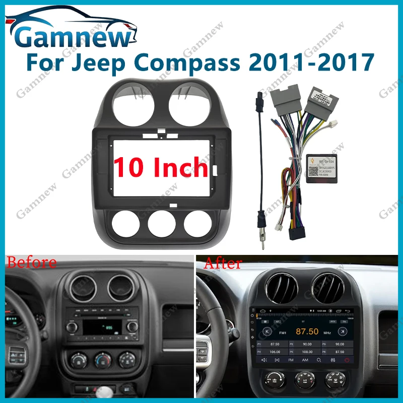10-дюймовый автомобильный каркасный кабель Canbus Box, лицевой адаптер для Jeep Compass 2011-2017, Android-радио, комплект панели для приборной панели
10-дюймовый автомобильный каркасный кабель Canbus Box, лицевой адаптер для Jeep Compass 2011-2017, Android-радио, комплект панели для приборной панели