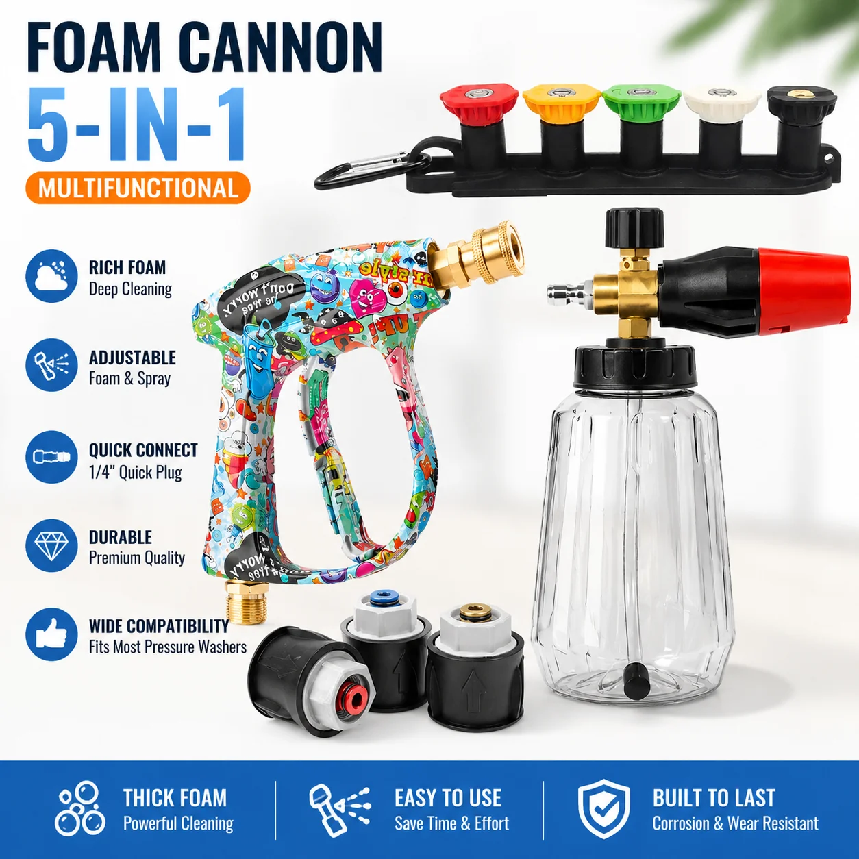 Car Cleaning Pressure Water Gun, Quick Connect Adapter Nozzles for Karcher Nilfisk Bosch
Car Cleaning Pressure Water Gun, Quick Connect Adapter Nozzles for Karcher Nilfisk Bosch