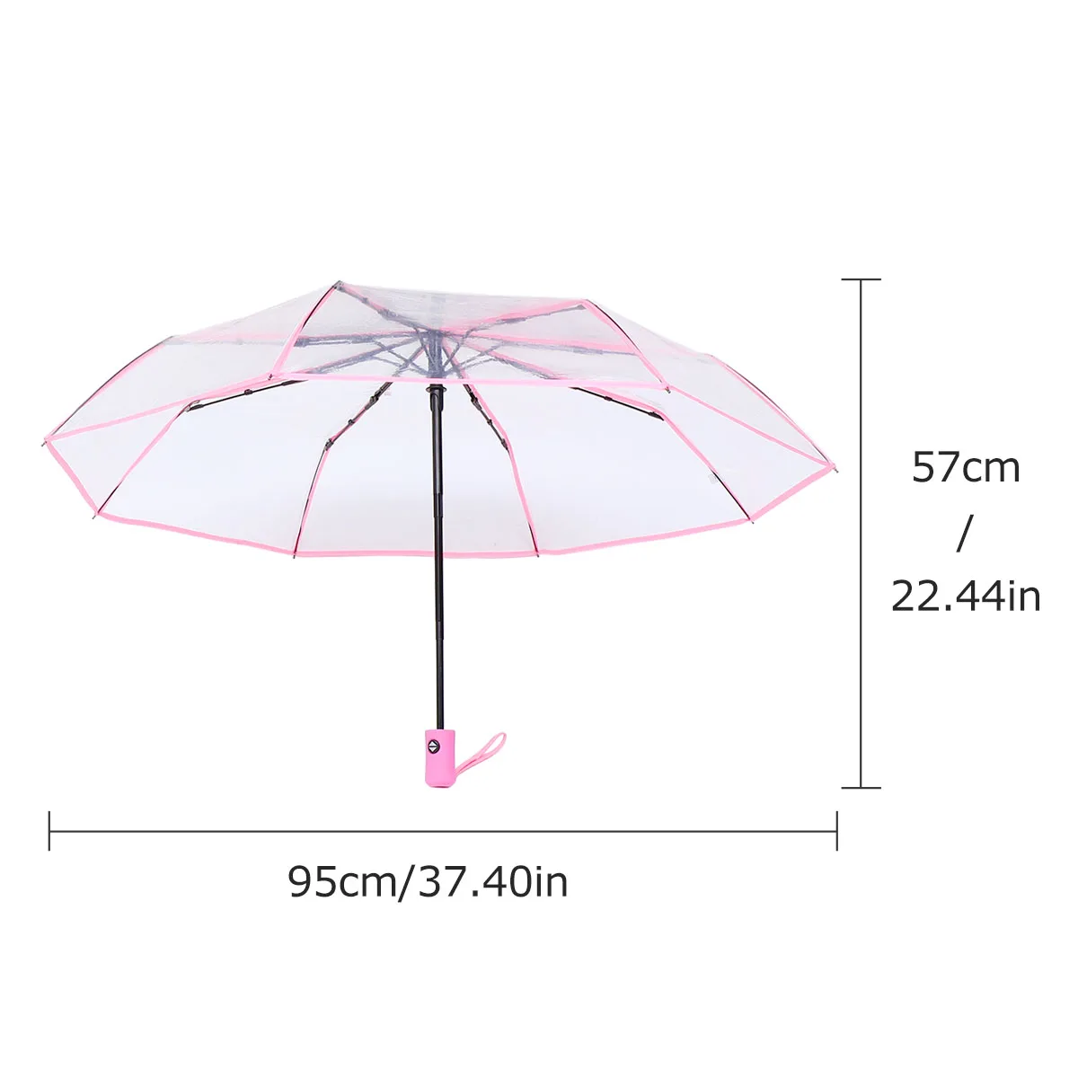 1pc Folding Umbrella Premium Polyester Fiber Steel Frame Rubber Handle Compact Transparent Travel Waterproof Automatic Gift
1pc Folding Umbrella Premium Polyester Fiber Steel Frame Rubber Handle Compact Transparent Travel Waterproof Automatic Gift