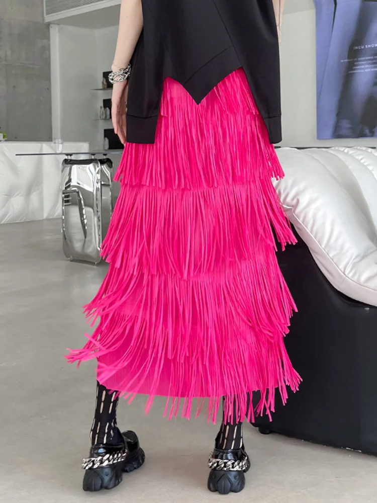 Элегантная длинная плиссированная юбка с высокой эластичной талией и бахромой, красная, модная, новая коллекция весна-осень для женщин
Элегантная длинная плиссированная юбка с высокой эластичной талией и бахромой, красная, модная, новая коллекция весна-осень для женщин