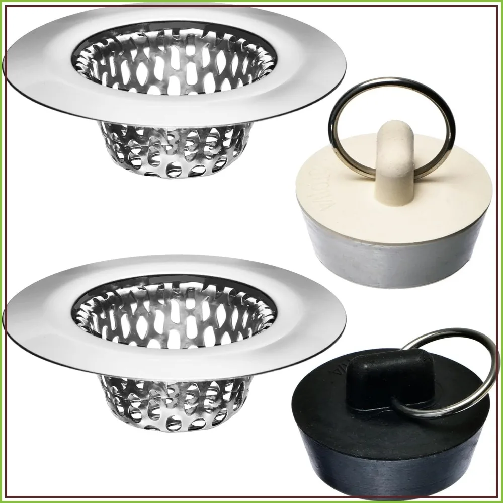 4 Pcs Bathroom Sink Strainers and Stopper Plug, Stainless Steel Strainers and Rubber Plug for Standard Sink
4 Pcs Bathroom Sink Strainers and Stopper Plug, Stainless Steel Strainers and Rubber Plug for Standard Sink