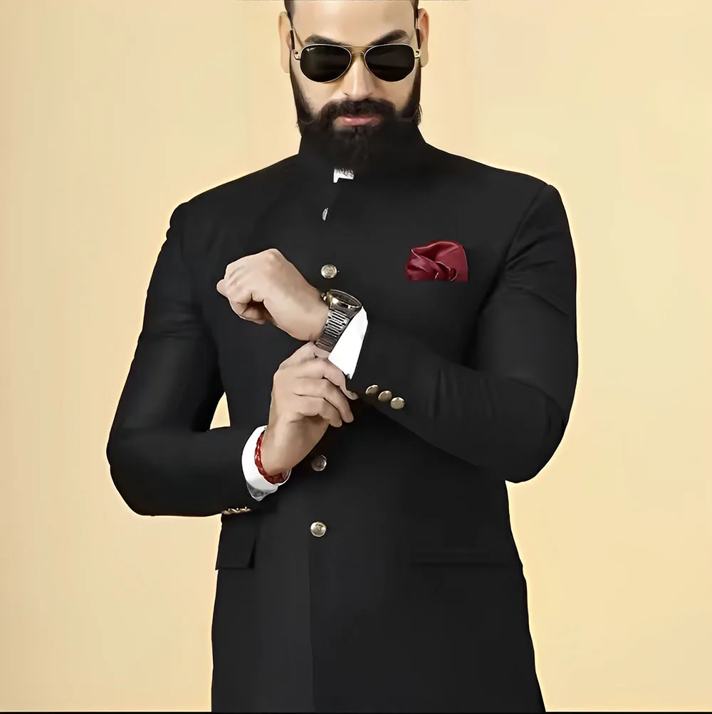 Indian Style Men's Suit 2 Piece Suit Formal Jacket And Pants Wedding Groom Tuxedo Stand Collar Blazer Men's Tailor-Made Suit
Indian Style Men's Suit 2 Piece Suit Formal Jacket And Pants Wedding Groom Tuxedo Stand Collar Blazer Men's Tailor-Made Suit