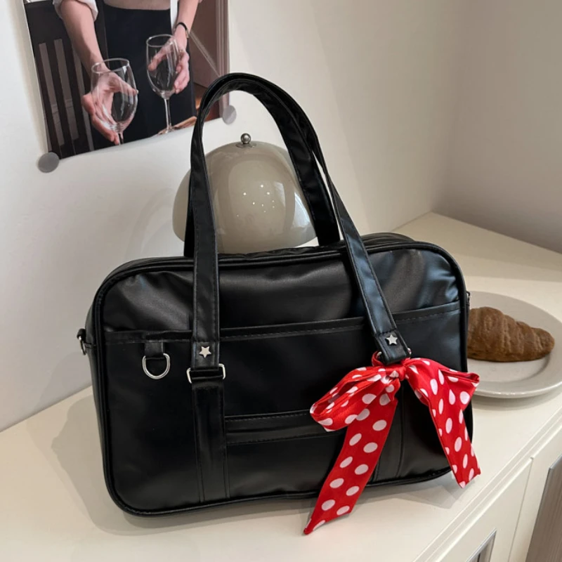 Large Capacity Women's Ribbon Shoulder Bags PU Leather Daily Ladies Crossbody Bag Solid Color College Girls Laptop Tote Handbags
Large Capacity Women's Ribbon Shoulder Bags PU Leather Daily Ladies Crossbody Bag Solid Color College Girls Laptop Tote Handbags