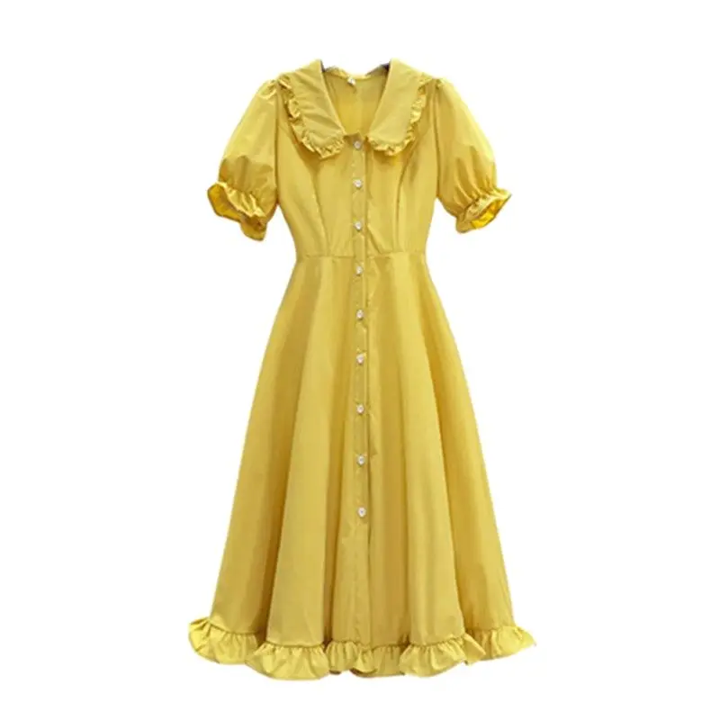 UHYTGF Loose Size Women's Dress Vestido De Mujer Summer Woman Dress Vestidos Single-breasted Short sleeve Dresses For Women 799
UHYTGF Loose Size Women's Dress Vestido De Mujer Summer Woman Dress Vestidos Single-breasted Short sleeve Dresses For Women 799