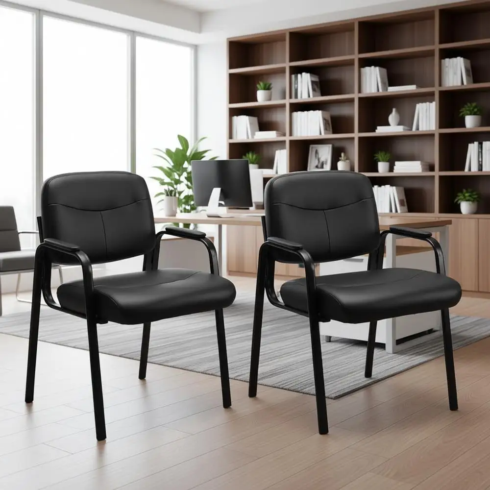 Set of 2 Leather Stationary Waiting Room Chairs with Padded Arms, Suitable for Elderly, Desk, Conference Room, Lobby, or Table S
Set of 2 Leather Stationary Waiting Room Chairs with Padded Arms, Suitable for Elderly, Desk, Conference Room, Lobby, or Table S