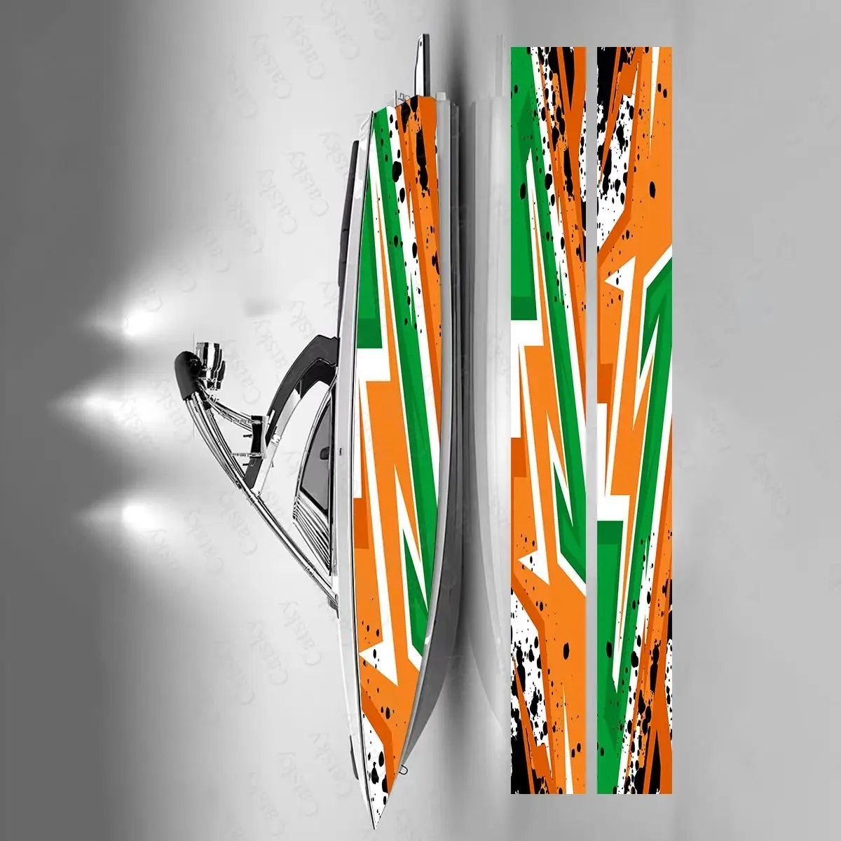 Abstract Orange Green Stripes Boat Sticker Fashion Custom Fish Boat-Sticker Vinyl Waterproof Boat Wrap Graphic Boat Wrap Decal
Abstract Orange Green Stripes Boat Sticker Fashion Custom Fish Boat-Sticker Vinyl Waterproof Boat Wrap Graphic Boat Wrap Decal