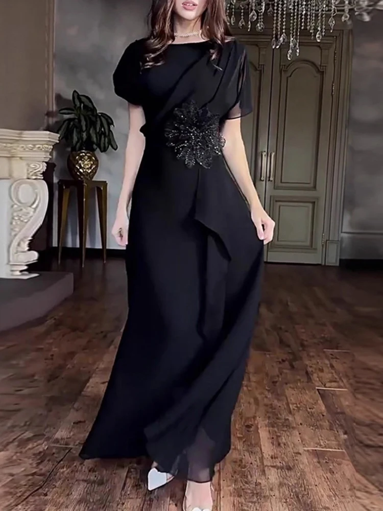 Женские вечерние платья 2026, весеннее новое модное элегантное платье с круглым вырезом и 3D цветочным узором в стиле пэчворк, с короткими рукавами, плиссированные
Женские вечерние платья 2026, весеннее новое модное элегантное платье с круглым вырезом и 3D цветочным узором в стиле пэчворк, с короткими рукавами, плиссированные