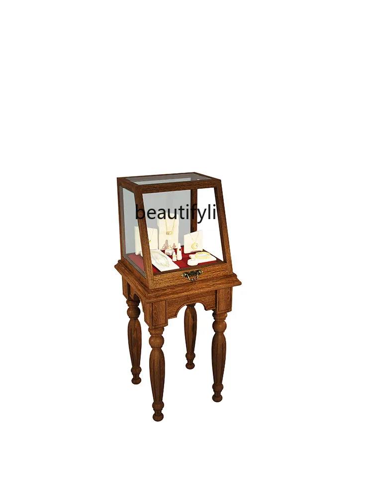 Modern Solid Wood Retro Glass Cabinet Medieval Jewelry Display Cabinet Showcase Nakajima Jewelry Store Boutique Cabinet
Modern Solid Wood Retro Glass Cabinet Medieval Jewelry Display Cabinet Showcase Nakajima Jewelry Store Boutique Cabinet