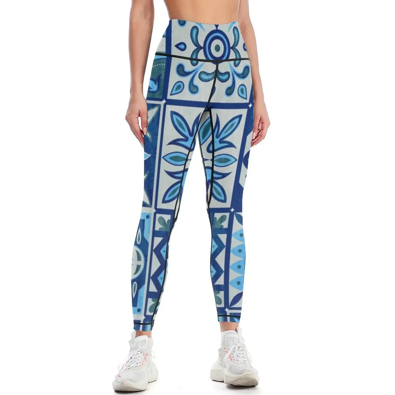 Portuguese Azulejos Blue Square Tiles Leggings Women's tights Women's sports Female legging pants Womens Leggings 
Portuguese Azulejos Blue Square Tiles Leggings Women's tights Women's sports Female legging pants Womens Leggings