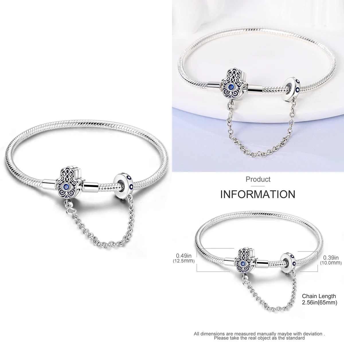 Original 925 Sterling Silver Blue Devil Demon Eyes Hands Bracelets Snake-bone Chain for DIY Charms Beads Women Jewelry DIY Gift
Original 925 Sterling Silver Blue Devil Demon Eyes Hands Bracelets Snake-bone Chain for DIY Charms Beads Women Jewelry DIY Gift