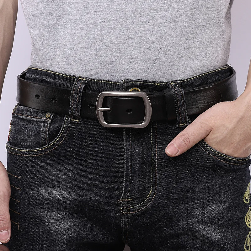 Young Men Trendy Genuine Leather Belt Classic Pin Buckle Simple Daily Pants Belt
Young Men Trendy Genuine Leather Belt Classic Pin Buckle Simple Daily Pants Belt