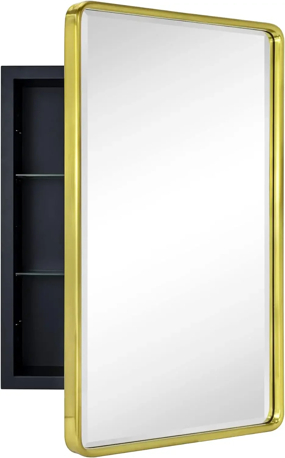 Rounded Rectangle Bathroom Medicine Cabinet Farmhouse Black Metal Framed Recessed Bathroom Medicine Cabinet with Beveled Mirror
Rounded Rectangle Bathroom Medicine Cabinet Farmhouse Black Metal Framed Recessed Bathroom Medicine Cabinet with Beveled Mirror