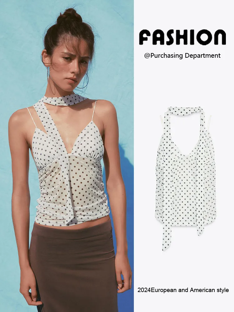 Romantic Polka Dot Print Bal Scarf Women's Top New Summer Collection Ele Faionable Chinese Sle Stage Costume
Romantic Polka Dot Print Bal Scarf Women's Top New Summer Collection Ele Faionable Chinese Sle Stage Costume