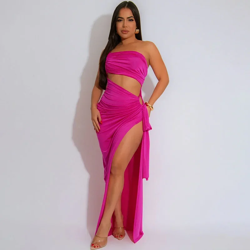 Сексуальные открытые вечерние платья с высоким разрезом, женская одежда для ночного клуба, рюшами, без бретелек, без рукавов, с открытой спиной, платье макси для выпускного вечера, отпуск
Сексуальные открытые вечерние платья с высоким разрезом, женская одежда для ночного клуба, рюшами, без бретелек, без рукавов, с открытой спиной, платье макси для выпускного вечера, отпуск