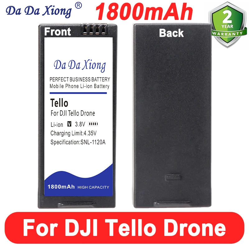 DaDaXiong 100% новый аккумулятор емкостью 1800 мАч для DJI Tello Drone Flight, аксессуары, аккумуляторы
DaDaXiong 100% новый аккумулятор емкостью 1800 мАч для DJI Tello Drone Flight, аксессуары, аккумуляторы