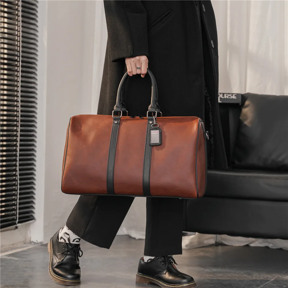 Top Quality Crazy Horse Leather Travel Handbags Large Capacity Men Women Duffle Pack Retro Casual Fitness Luggage Shoulder Bag
Top Quality Crazy Horse Leather Travel Handbags Large Capacity Men Women Duffle Pack Retro Casual Fitness Luggage Shoulder Bag