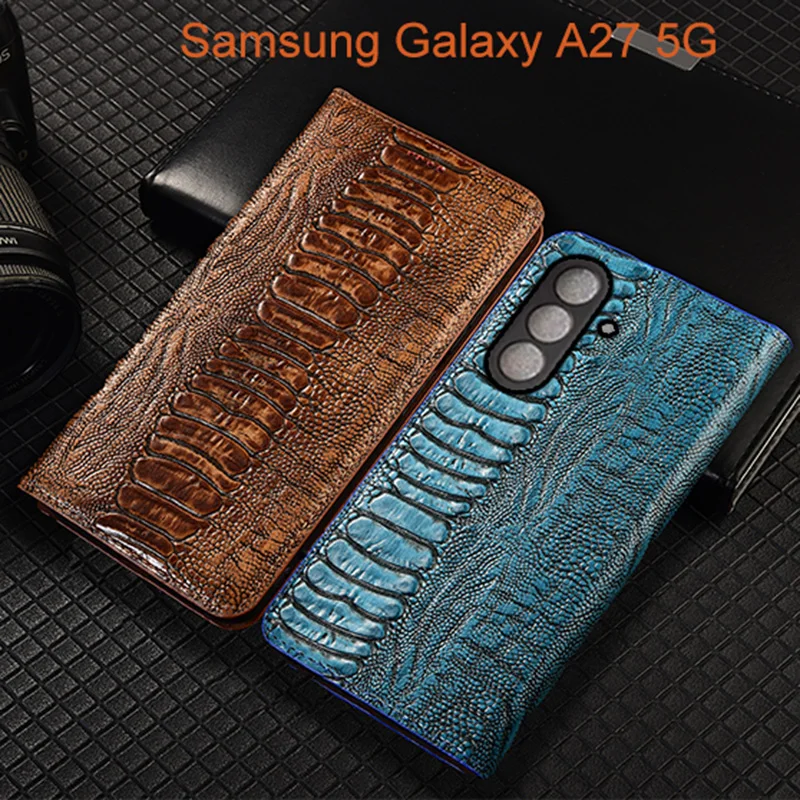 Ostrich Pattern Genuine Leather Flip Case For Samsung Galaxy A27 Phone Cover Card Cases Scratch Proof
Ostrich Pattern Genuine Leather Flip Case For Samsung Galaxy A27 Phone Cover Card Cases Scratch Proof