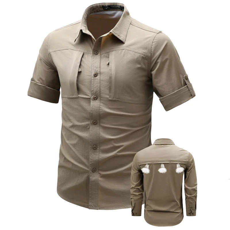 Spring Autumn Men's Long Sleeve Cargo Shirts Quick Dry Men Waterproof Work Shirt Man Loose Multi-Pocket Military Hiking Shirts
Spring Autumn Men's Long Sleeve Cargo Shirts Quick Dry Men Waterproof Work Shirt Man Loose Multi-Pocket Military Hiking Shirts