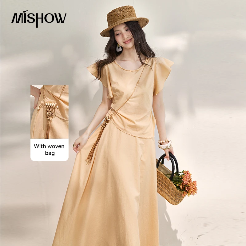 MISHOW Elegant Casual Women Set 2026 Summer Round Neck Flying Sleeves Irregular Hemp A-Line Half Skirt Two Piece Set MXF27T1675
MISHOW Elegant Casual Women Set 2026 Summer Round Neck Flying Sleeves Irregular Hemp A-Line Half Skirt Two Piece Set MXF27T1675