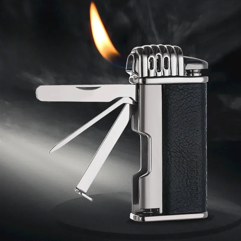 HONEST Pipe Special Lighter Vintage Retro Leather Inflatable Men's Lighter Gift Metal Pressure Stick Needle Scraper 3 in 1
HONEST Pipe Special Lighter Vintage Retro Leather Inflatable Men's Lighter Gift Metal Pressure Stick Needle Scraper 3 in 1