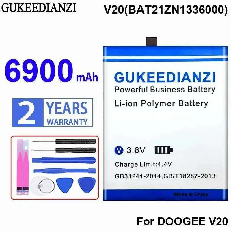 6900mAh V20 BAT21ZN1336000 Mobile Phone Battery High Performance High-Efficiency For Doogee V20
6900mAh V20 BAT21ZN1336000 Mobile Phone Battery High Performance High-Efficiency For Doogee V20