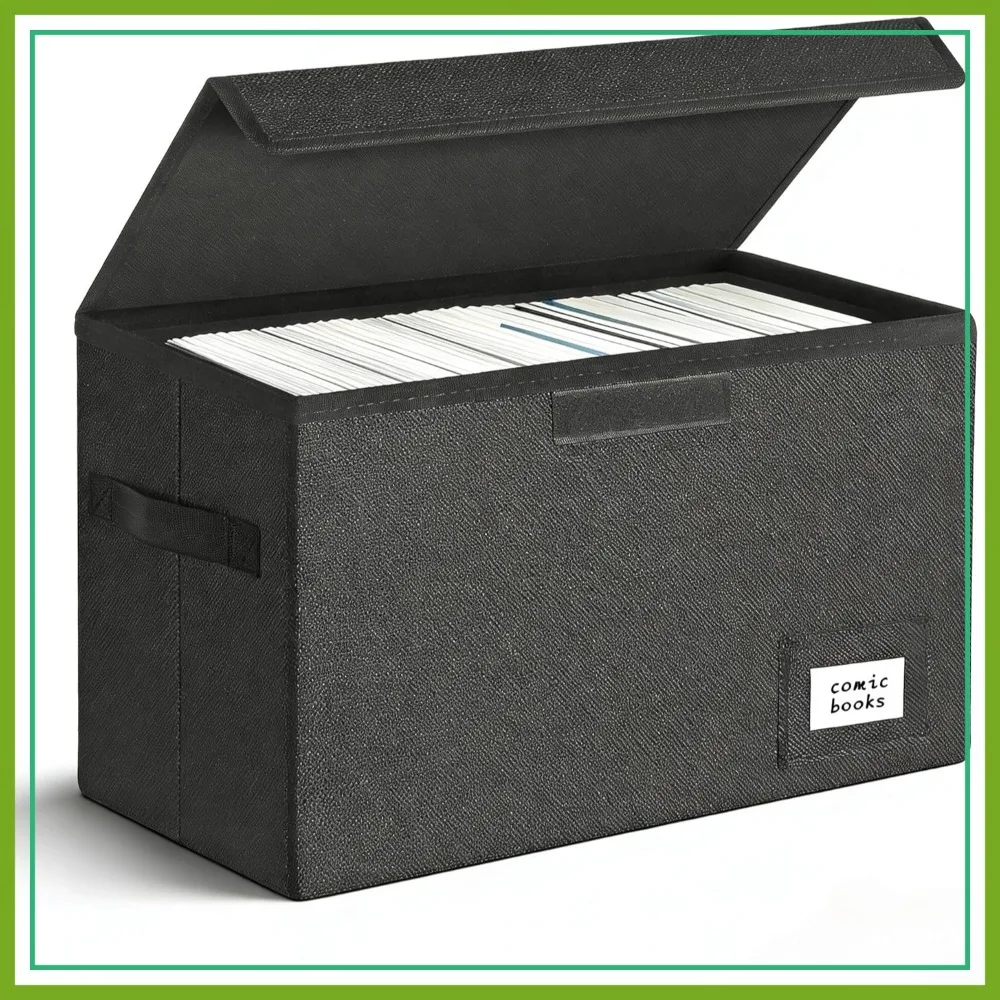 Comic Book Storage Box 15.5"x7.5"x11.3" Collapsible with Lid Holds 150 Comics Heavy Duty Bin Black
Comic Book Storage Box 15.5"x7.5"x11.3" Collapsible with Lid Holds 150 Comics Heavy Duty Bin Black
