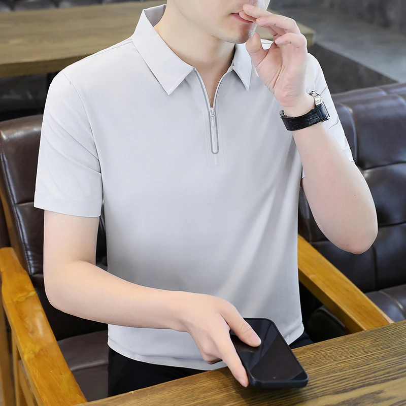 2026 model summer men's ice silk seamless lapel polo shirt, quick-drying short-sleeved T-shirt, trendy and simple youth style ic
2026 model summer men's ice silk seamless lapel polo shirt, quick-drying short-sleeved T-shirt, trendy and simple youth style ic