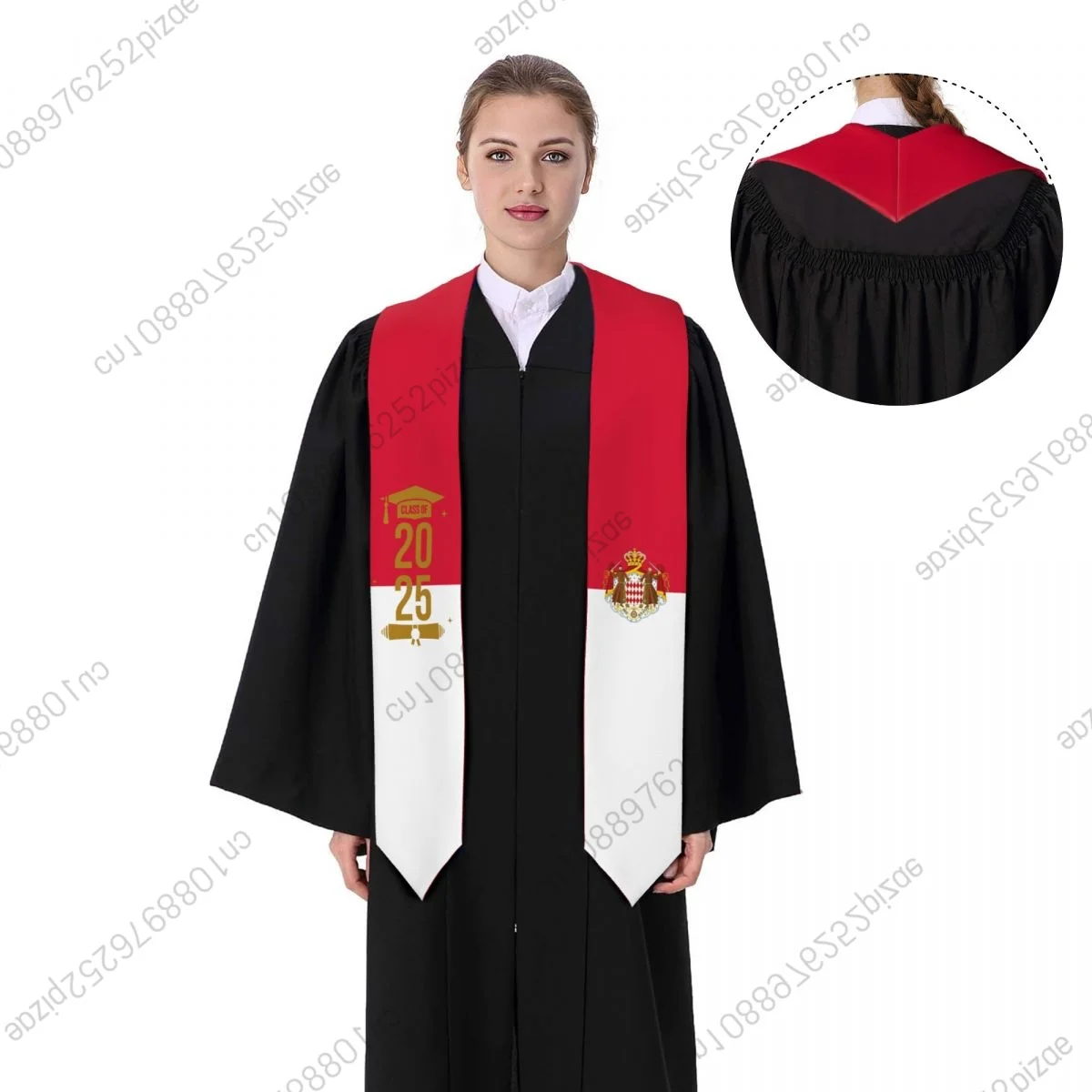New Monaco Flag Class Of 2025 183*13CM Graduation Stole Sash Scarf For International Students Proud
New Monaco Flag Class Of 2025 183*13CM Graduation Stole Sash Scarf For International Students Proud