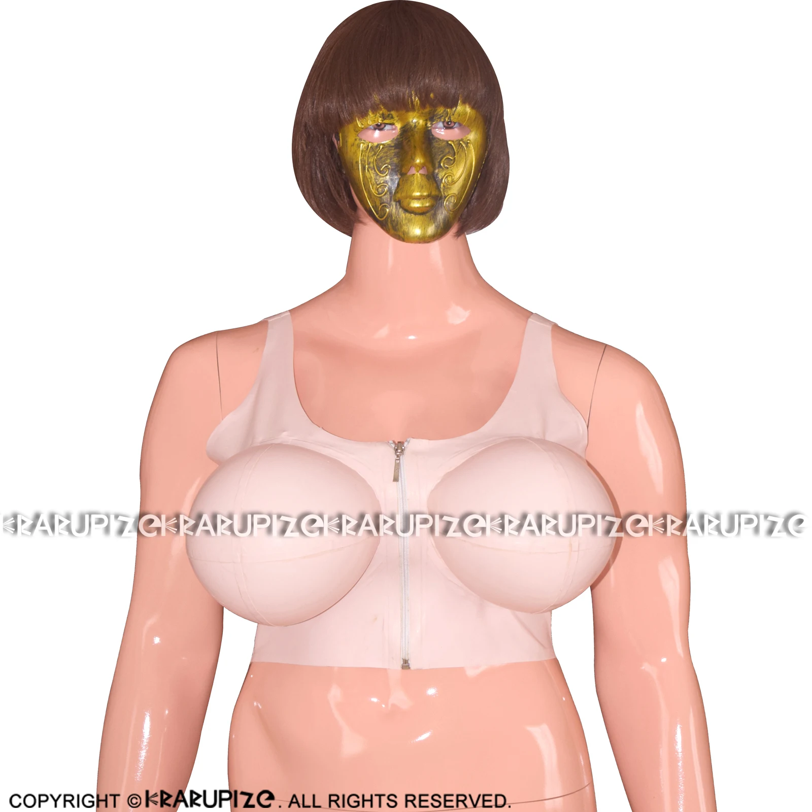 Baby Pink Sexy Latex Bra With Inflatable Bust Front Zipper Rubber Crop Top Lingerie Brassieres 0034
Baby Pink Sexy Latex Bra With Inflatable Bust Front Zipper Rubber Crop Top Lingerie Brassieres 0034