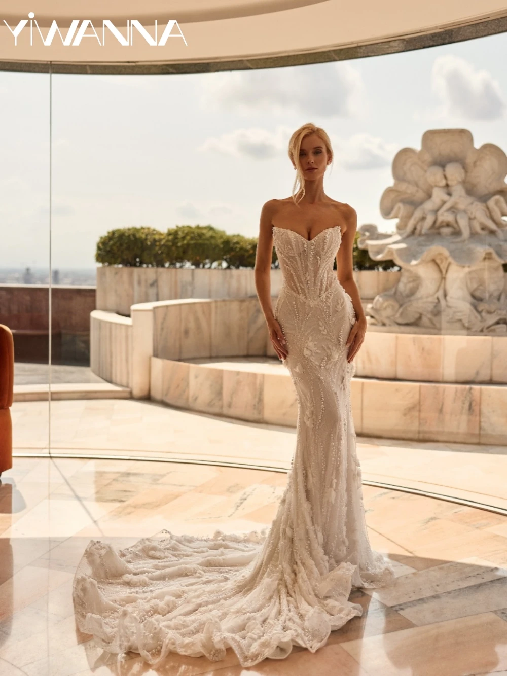 Luxury Pearls Lace Wedding Dress With 3D Flower Floor-length Sweetheart Neck Customized Elegant Backless Dresses For Bride
Luxury Pearls Lace Wedding Dress With 3D Flower Floor-length Sweetheart Neck Customized Elegant Backless Dresses For Bride