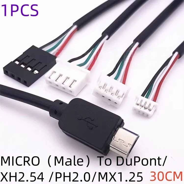 1PCS MICRO USB data cable to MX1.25/PH2.0/XH2.54/DuPont 4P Android touch screen terminal cable 28AWG 30CM
1PCS MICRO USB data cable to MX1.25/PH2.0/XH2.54/DuPont 4P Android touch screen terminal cable 28AWG 30CM