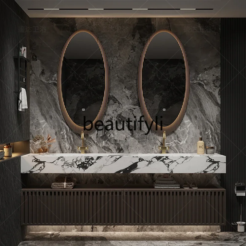 C Light luxury hotel wind rock slab seamless double basin bathroom cabinet washstand solid wood hand washbasin cabinet
C Light luxury hotel wind rock slab seamless double basin bathroom cabinet washstand solid wood hand washbasin cabinet
