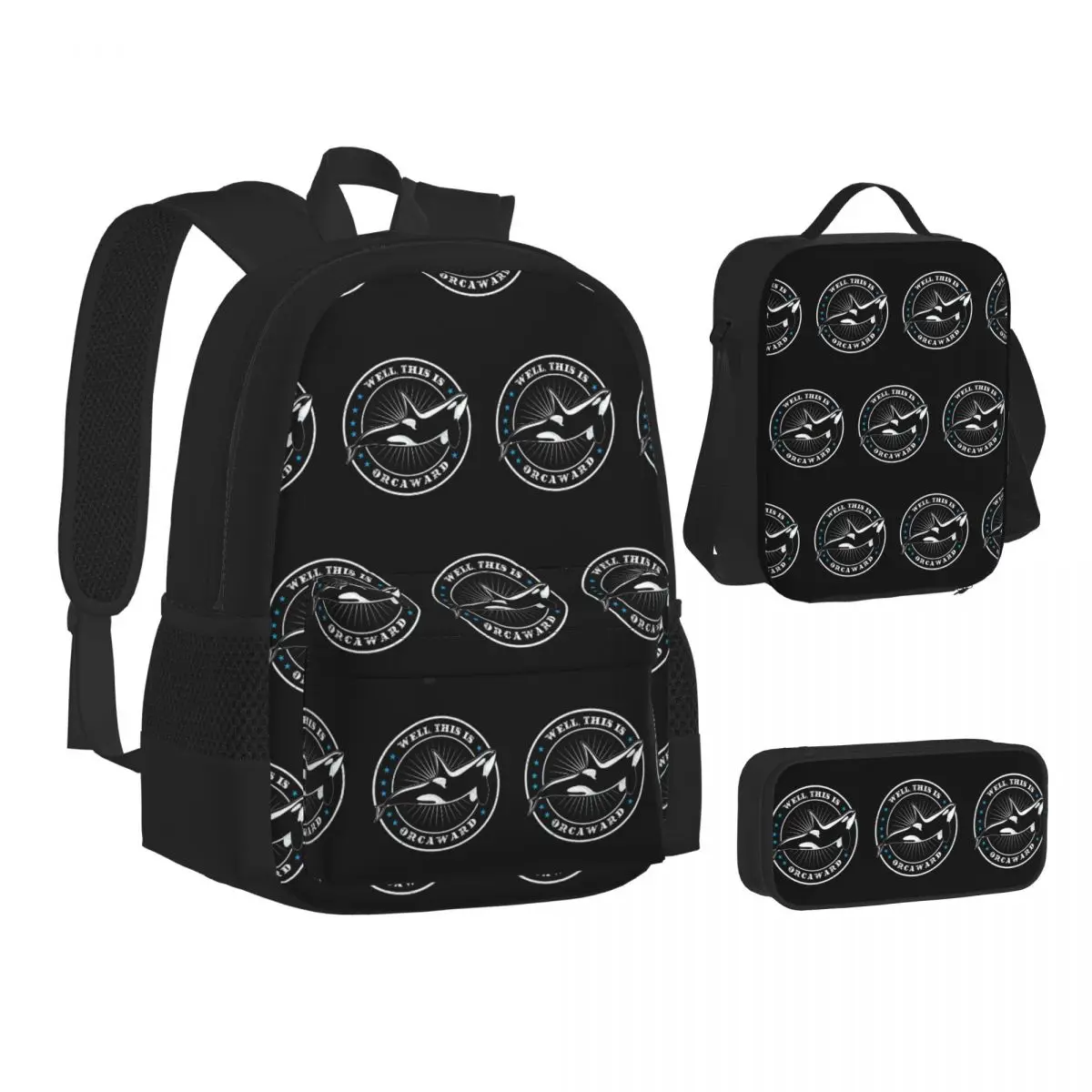 Well This Is Orcaward Orca Whale Sea Predatory FishBackpacksStudents School Bags Kids Rucksack Lunch Bag Pen Bag Three-Piece Set
Well This Is Orcaward Orca Whale Sea Predatory FishBackpacksStudents School Bags Kids Rucksack Lunch Bag Pen Bag Three-Piece Set