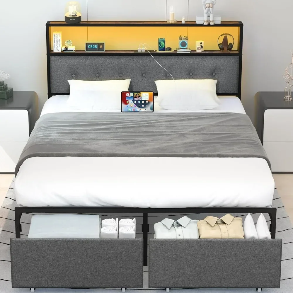 Queen Bed Frame with Attached Headboard, Black Queen Size Platform Bed Frame, Heavy Duty Bed Frame Equipped
Queen Bed Frame with Attached Headboard, Black Queen Size Platform Bed Frame, Heavy Duty Bed Frame Equipped
