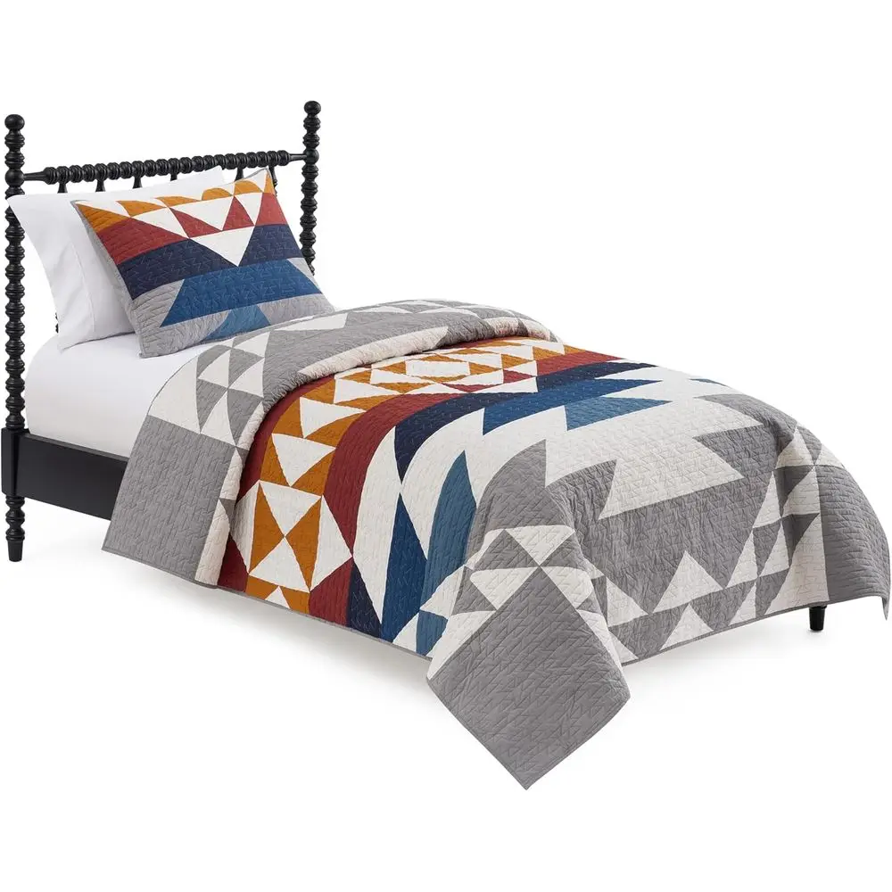 68x90-inch Blue Grey Twin Quilt Set with 1 Sham - Premium Cotton Lightweight Coverlet, Washable Rustic Decor
68x90-inch Blue Grey Twin Quilt Set with 1 Sham - Premium Cotton Lightweight Coverlet, Washable Rustic Decor