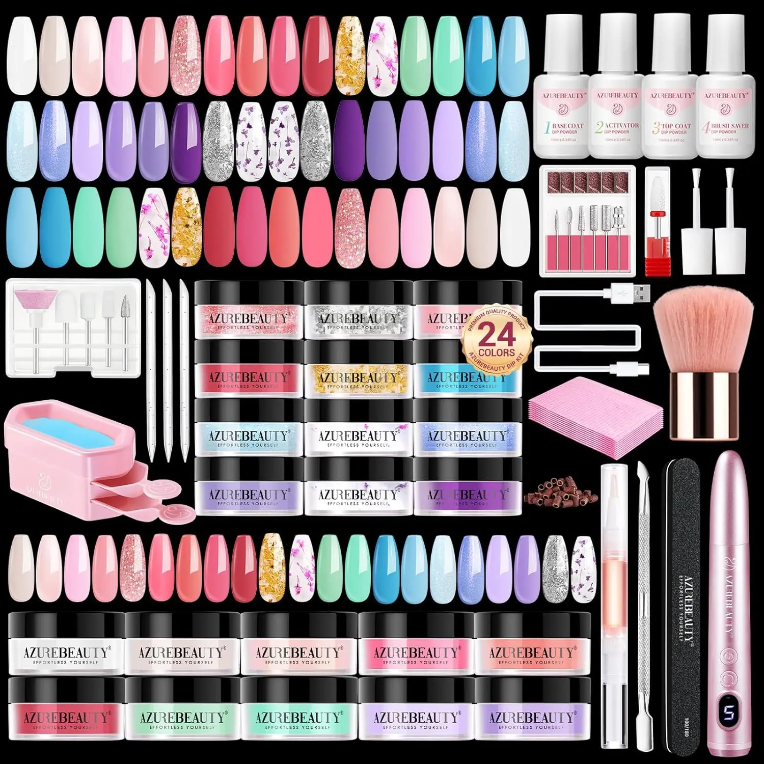 Набор для маникюра с электрической дрелью и 24 пастельными цветами, стартовый набор для дип-пудры, включающий базовое, топовое покрытие и активатор для французского маникюра.
Набор для маникюра с электрической дрелью и 24 пастельными цветами, стартовый набор для дип-пудры, включающий базовое, топовое покрытие и активатор для французского маникюра.