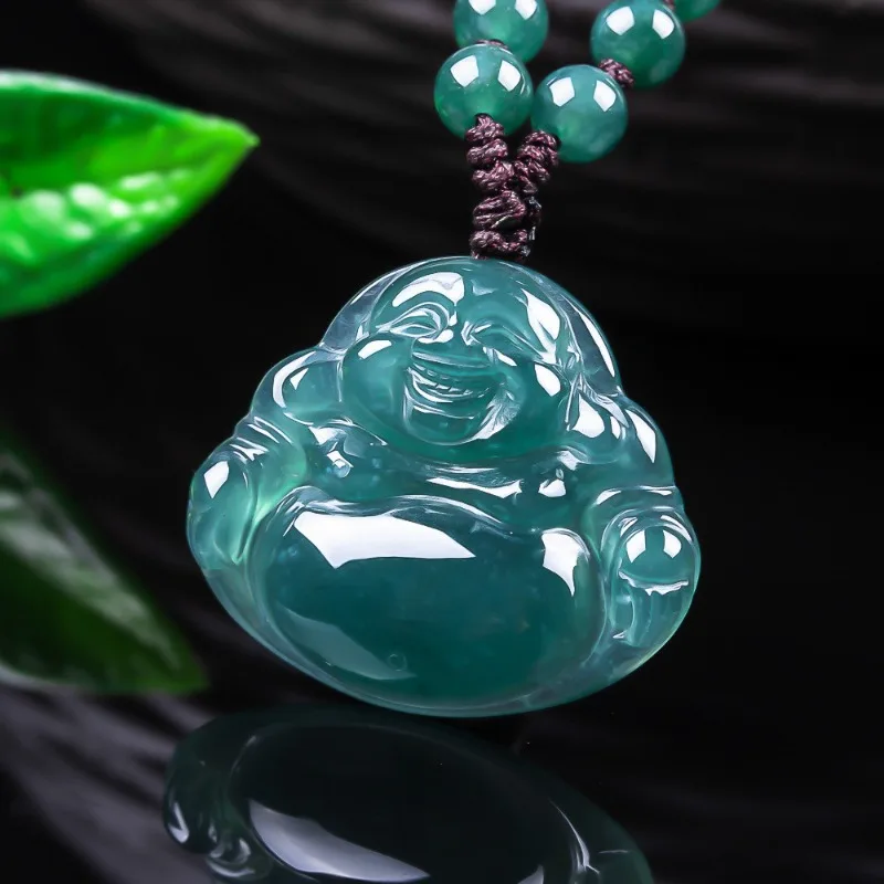 Natural Real Emerald Blue Water Maitreya Buddha Pendant Myanmar Jadeite Necklace Jewelry Charm Designer Luxury Vintage Women
Natural Real Emerald Blue Water Maitreya Buddha Pendant Myanmar Jadeite Necklace Jewelry Charm Designer Luxury Vintage Women