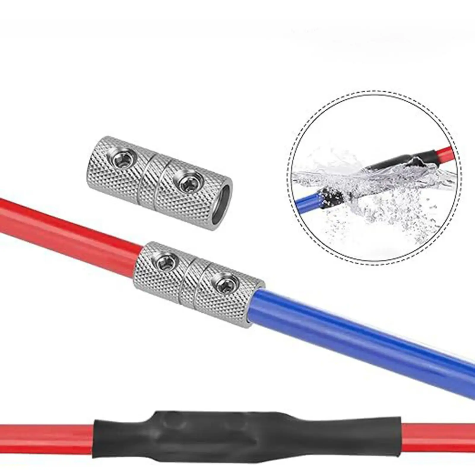 Splice Cable Connector Metal 0 AWG Cable Splicing with Hexagonal Wrench with 8Pcs M3 Screws with Heat Shrink Tube Butt Connector
Splice Cable Connector Metal 0 AWG Cable Splicing with Hexagonal Wrench with 8Pcs M3 Screws with Heat Shrink Tube Butt Connector