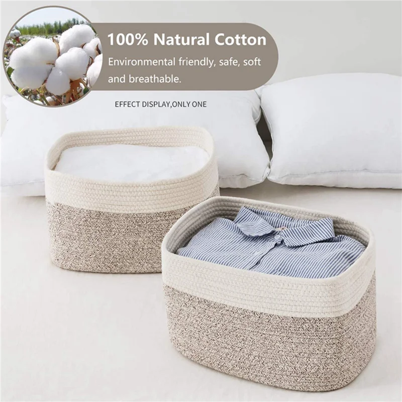 A64K 2X Cotton Rope Storage Baskets Bin Storage Square Organizer Foldable Decorative Woven Basket With Handles, C
A64K 2X Cotton Rope Storage Baskets Bin Storage Square Organizer Foldable Decorative Woven Basket With Handles, C