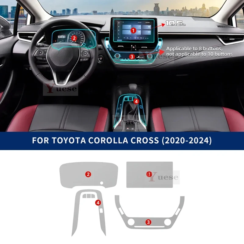 Для Toyota Corolla Cross 2020 2021 2022 2023 2024 автомобильная защитная наклейка 10,5 дюймов навигационный экран внутренняя ТПУ пленка против царапин
Для Toyota Corolla Cross 2020 2021 2022 2023 2024 автомобильная защитная наклейка 10,5 дюймов навигационный экран внутренняя ТПУ пленка против царапин